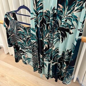 CLARA SUNWOO Teal and Black Abstract Print Dress